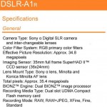 Rumeur : détails sur un futur Reflex Sony à 34,8MPixels