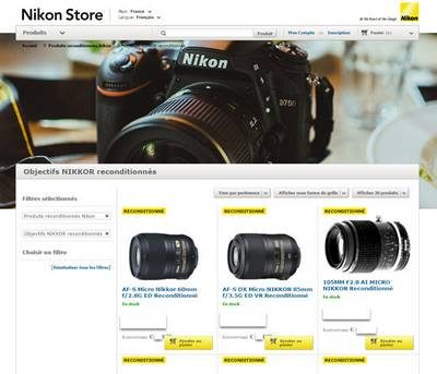 produits reconditionnés Nikon